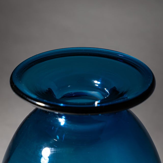 Glass Blue “Capri” Glass Vase by Kastrup Holmegaard, Denmark, 1960s/70s For Sale - Image 7 of 7