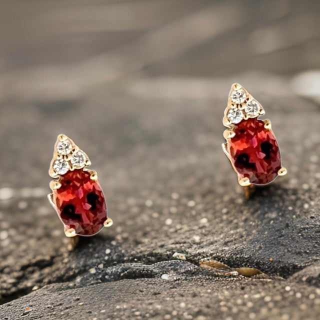 Natural Tourmaline Diamond Earrings 14k Gold 1.87 TCW Certified For Sale In New York - Image 6 of 8
