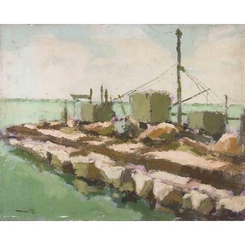 Oil on canvas realized by Franco Marzilli (1934-2010) in 1970s. Hand signed lower left. Very good condition. Franco...
