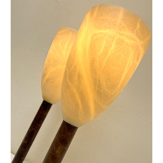 Alabaster Goblet Table Lamps, 1970s, Set of 2 For Sale - Image 4 of 8