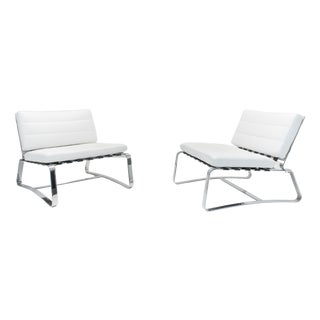 Delaunay Lounge Chairs in Leather by Rodolfo Dordoni for Minotti, Set of 2 For Sale
