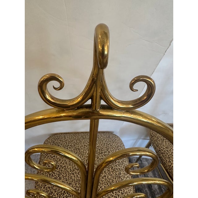 Mid-Century Modern Brass Dining Chairs - Set of 4 For Sale - Image 14 of 15