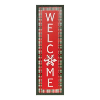 Framed Winter Welcome Sign 31.5"H For Sale
