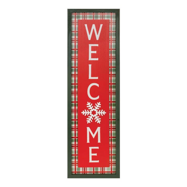 Framed Winter Welcome Sign 31.5"H For Sale