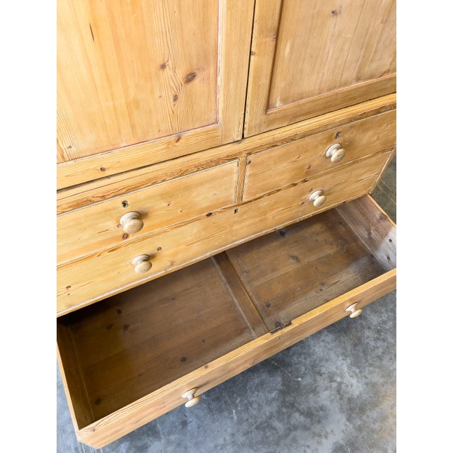 Antique Linen Press, Storage Cabinet With Drawers For Sale - Image 10 of 12