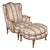 20th C. Louis XV Style Carved Wingback Bergere Chair & Ottoman For Sale