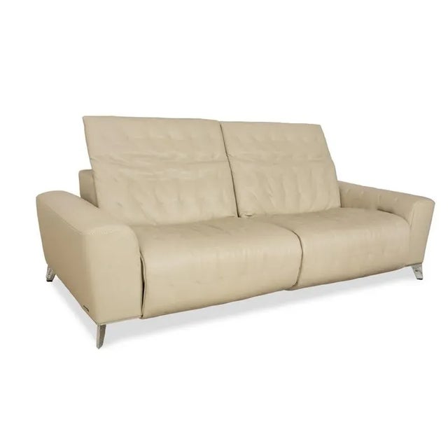 Satelite 3-Seater Sofa in Cream Leather from Roche Bobois For Sale - Image 4 of 18