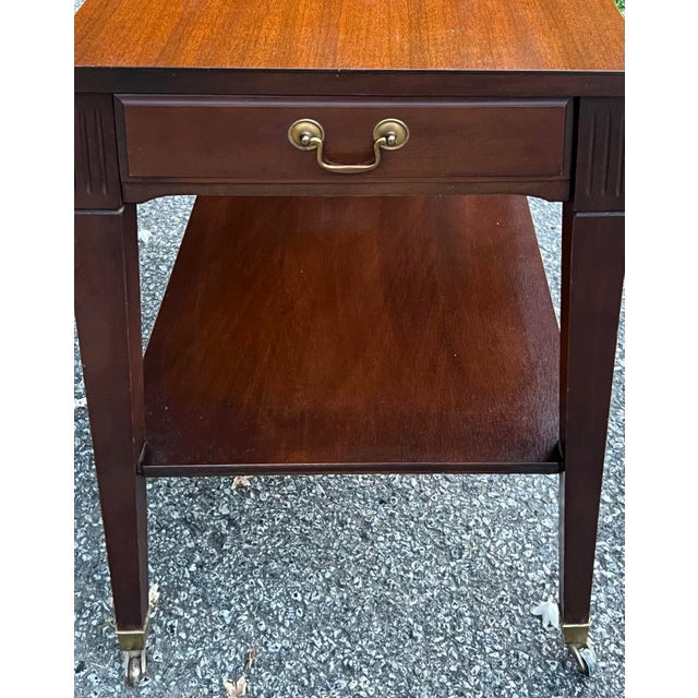 Brown Vintage Mersman Regency Style Mahogany Side Tables - A Pair For Sale - Image 8 of 12