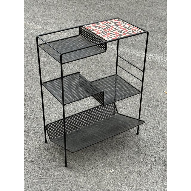 Italian Black Metal Shelf, 1950s For Sale - Image 4 of 8