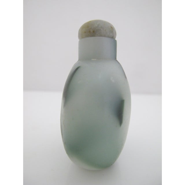 Vintage Chinese Beijing Green Splash Glass Snuff Bottle For Sale - Image 4 of 10