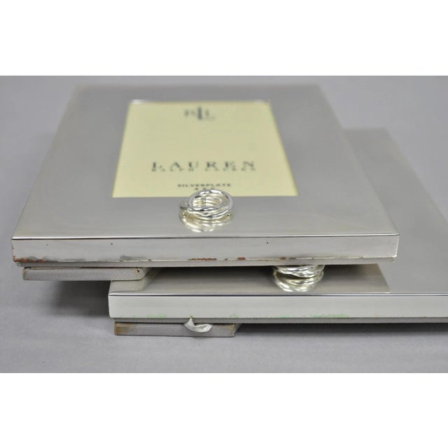 Late 20th Century Lauren Ralph Lauren "Vows" Silver Plated 4x6 Wedding Photo Picture Frame For Sale - Image 16 of 18