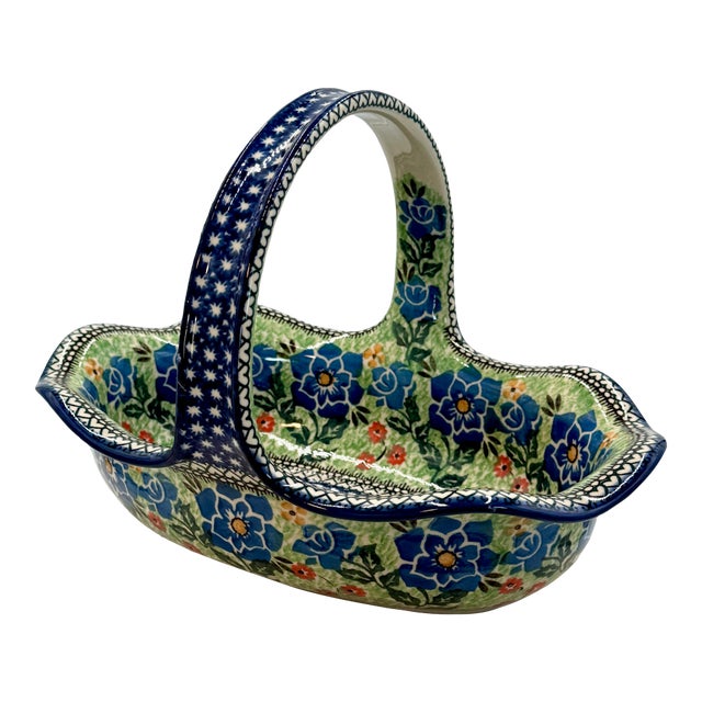 'Polish Pottery' Unikat 'Presence of Love'' Limited Edition Basket # 1973 With Coa by Ceramika Artystyczna Company For Sale