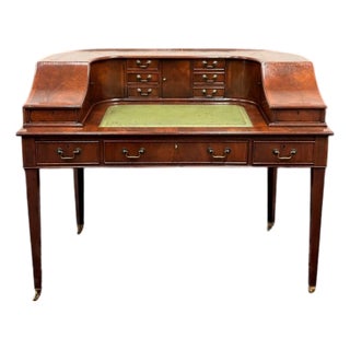 English Chesterfield Secretary in Mahogany Veneer For Sale