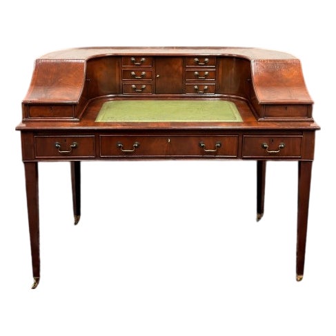 English Chesterfield Secretary in Mahogany Veneer For Sale