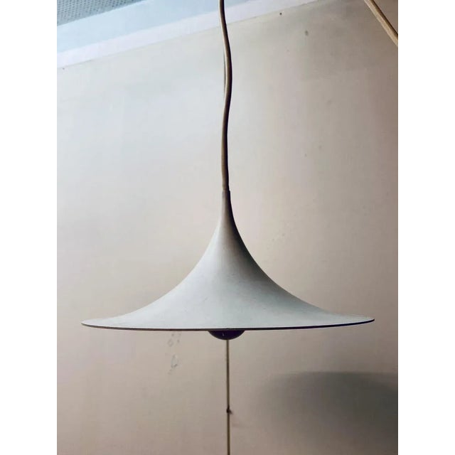 Mid-Century Modern Small White Semi Ceiling Lamp by Claus Bonderup & Torsten Thorup for Fog & Mørup, 1960s For Sale - Image 3 of 18