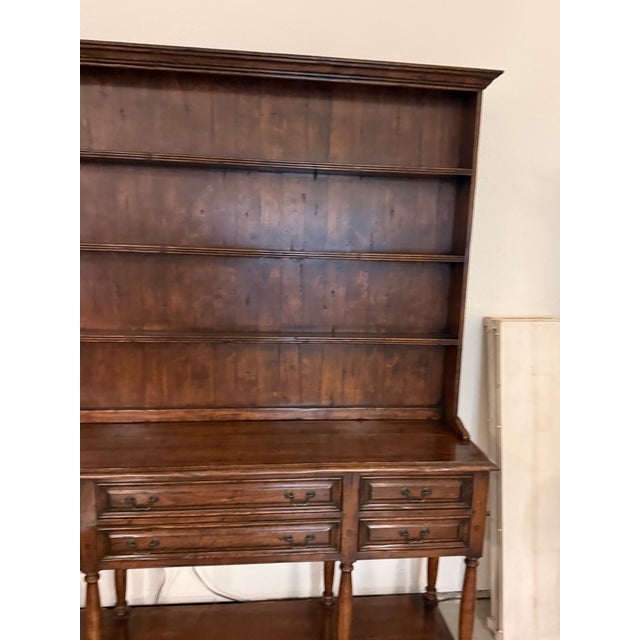 Welsh-Style Wood Hutch With Drawers, Two Piece For Sale - Image 9 of 12