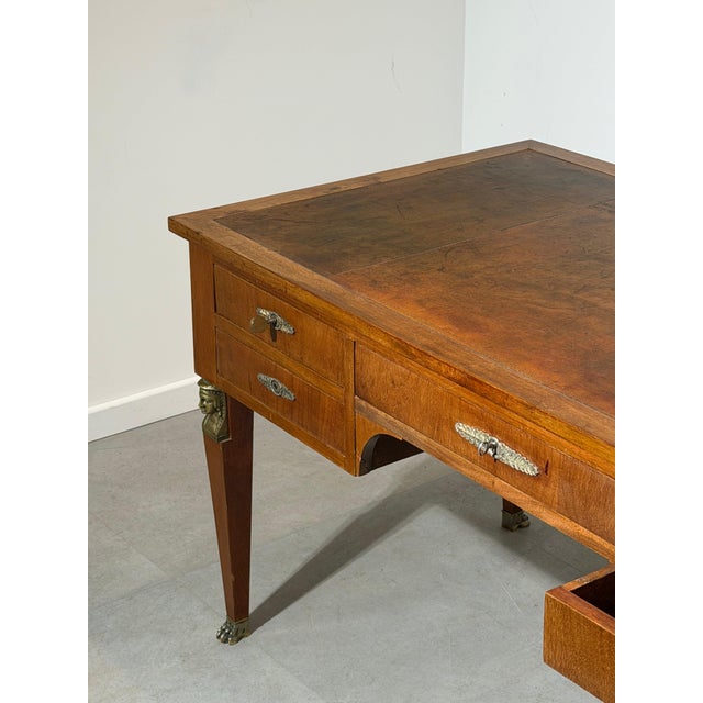 Empire French Executive Desk with Leather Top For Sale - Image 9 of 9