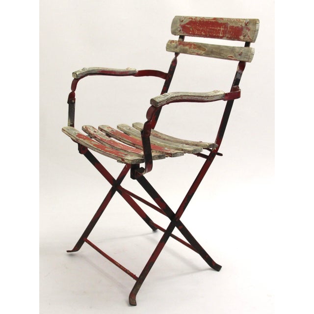 French Children's Garden Folding Chair, 1930s For Sale - Image 3 of 12