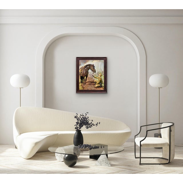 Elin Sian Blake, Black Bay Horse, WWI, 21st Century, Oil on Canvas For Sale - Image 18 of 18