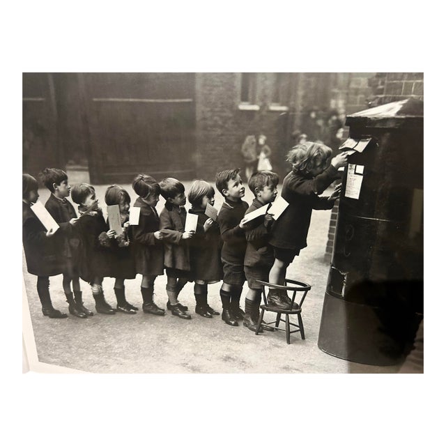 Vintage 1926 Black & White Photo “Children Posting Letters” Red Lion Street School London, Trowbridge Framed For Sale