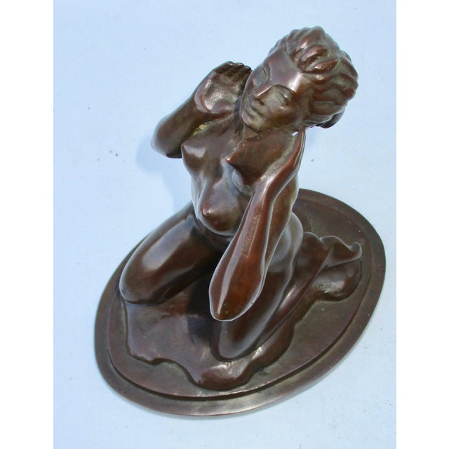 Bronze John R Terken Mid-Century Mermaid Bronze For Sale - Image 8 of 9