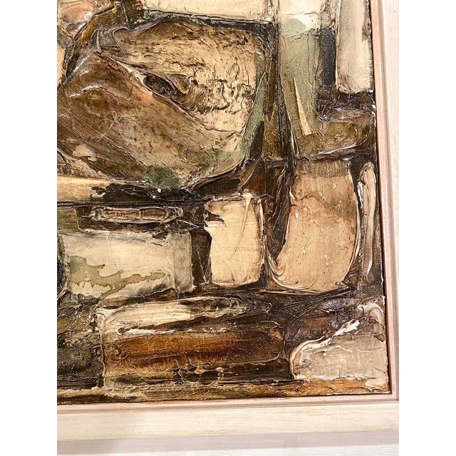 Jean Dickow Abstract Painting, Large 36", San Francisco, California, Mid-Century Modern Decor, Framed, Signed For Sale - Image 4 of 8