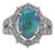 Late 20th Century Platinum Black Opal Ring, Size 5 For Sale