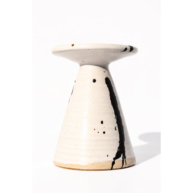 1980s Vintage Danish Splatter Ceramic Candlesticks by Karsten Nielsen, 1980s, Set of 2 For Sale - Image 5 of 10