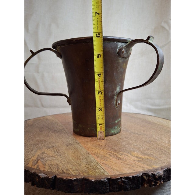 Antique Russian Imperial Copper Netilat Yadayim Cup 3 Handle Judaica Moscow Mark For Sale - Image 18 of 18