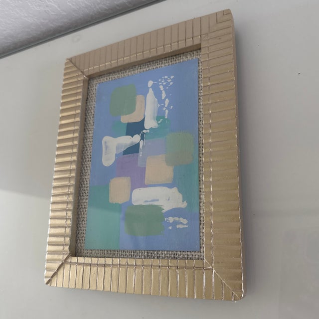 Original Abstract Painting Mounted on Fabric and Framed For Sale - Image 4 of 6