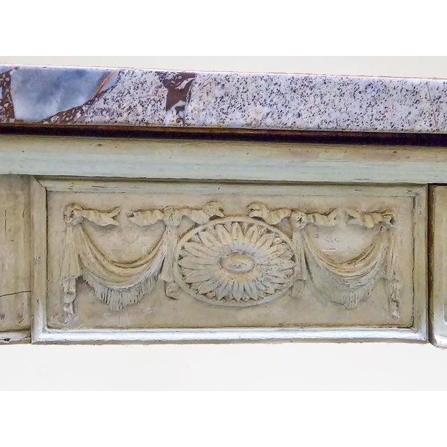 Late 18th Century A George III White-Painted Mahogany and Marble Top Console Serving Table For Sale - Image 5 of 6