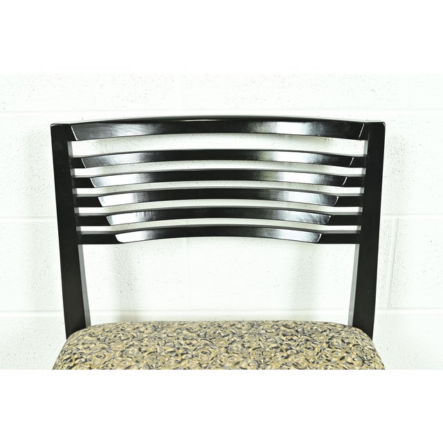 Knoll Postmodern Black Lacquered Ricchio Dining Chairs, Set of Six For Sale In South Bend - Image 6 of 13