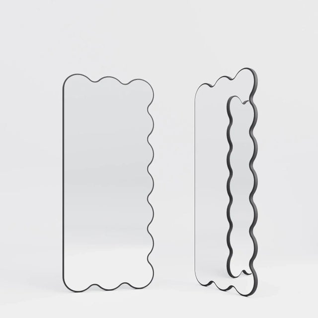 Hvyli Q11 - Full Length Asymmetrical Wavy Blue Mirror by Oitoproducts For Sale - Image 12 of 15