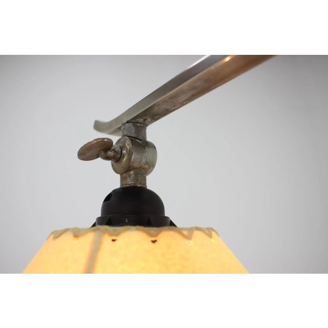Paper Functionalist Bauhaus Chrome Adjustable Floor Lamp, 1930s For Sale - Image 7 of 8