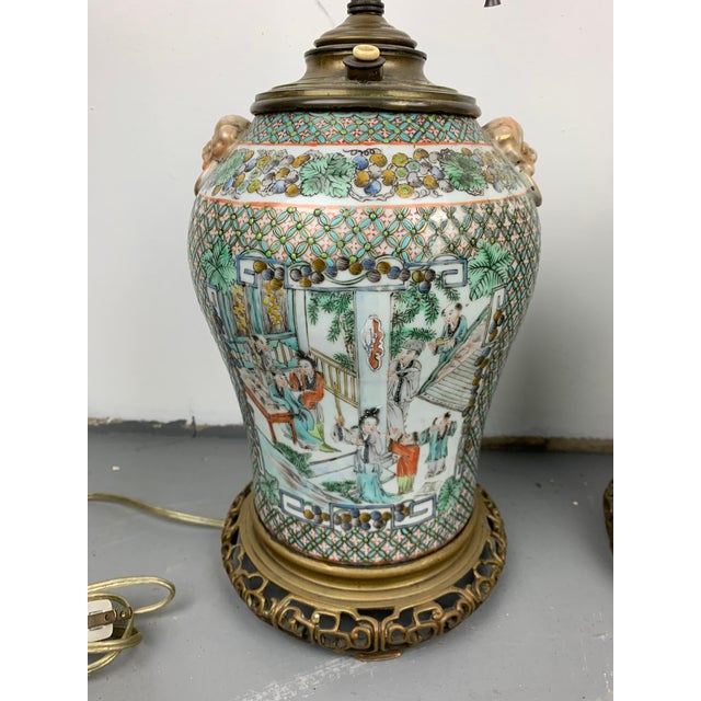 Antique Chinese Table Lamps, Set of 2 For Sale - Image 12 of 13