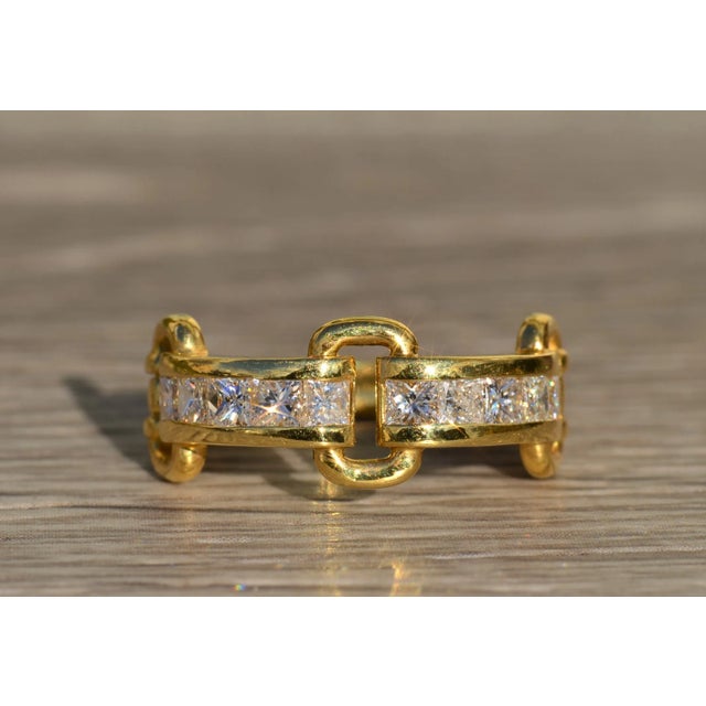 The Evania: Ladies 18K Diamond Buckle Style Ring For Sale In Philadelphia - Image 6 of 9