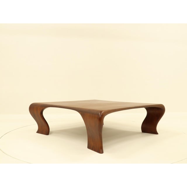 Vintage Coffee Table in Iroko by Marc Van Rampelberg, 1980s For Sale - Image 13 of 18