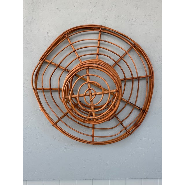 Vintage Bamboo Hat Decorative Object, 1970s For Sale - Image 4 of 13