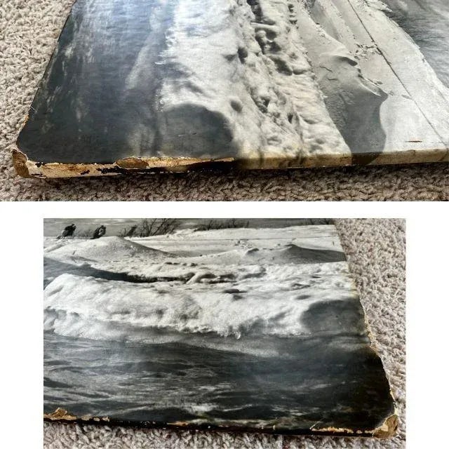 Photography 1950s Lake Michigan Large Black and White Mounted Photograph For Sale - Image 7 of 13