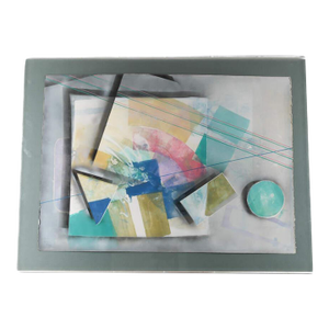 Framed Lucite Case Mixed Media Abstract Signed by Dennis Frings