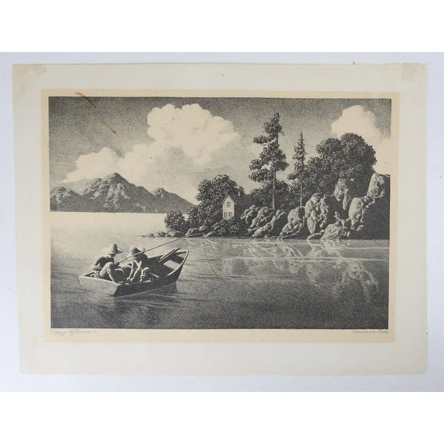 Vintage 1943 Hannes Bok Lazy Afternoon Lithograph For Sale - Image 4 of 6