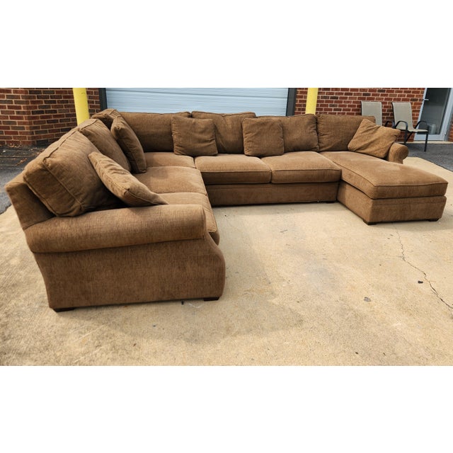 Four-piece Arhaus Camden Collection sleeper sectional sofa in like-new condition, offering a large-scale sectional layout...
