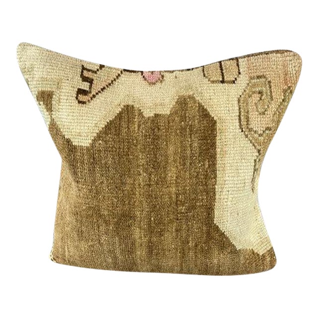 20 x 20 Rug Pillow Enchanted Oasis Turkish Pillow Cushion Cover For Sale
