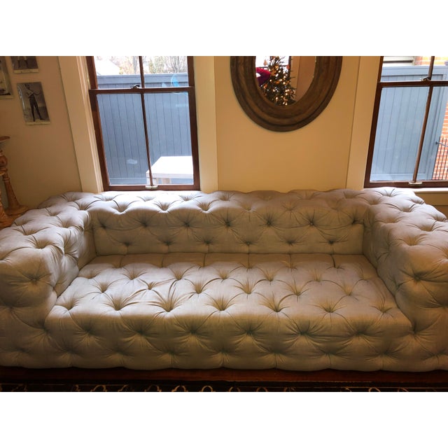 Modern Restoration Hardware Soho Tufted Sofa Chairish