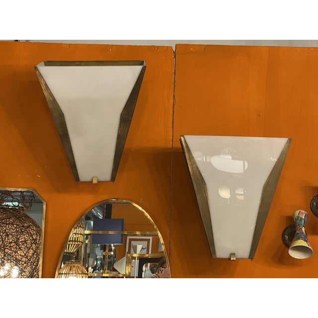 Pair of large wall lamps designed by the architect Gino Avena for the Majestic hotel in Naples in the 1960s I have...