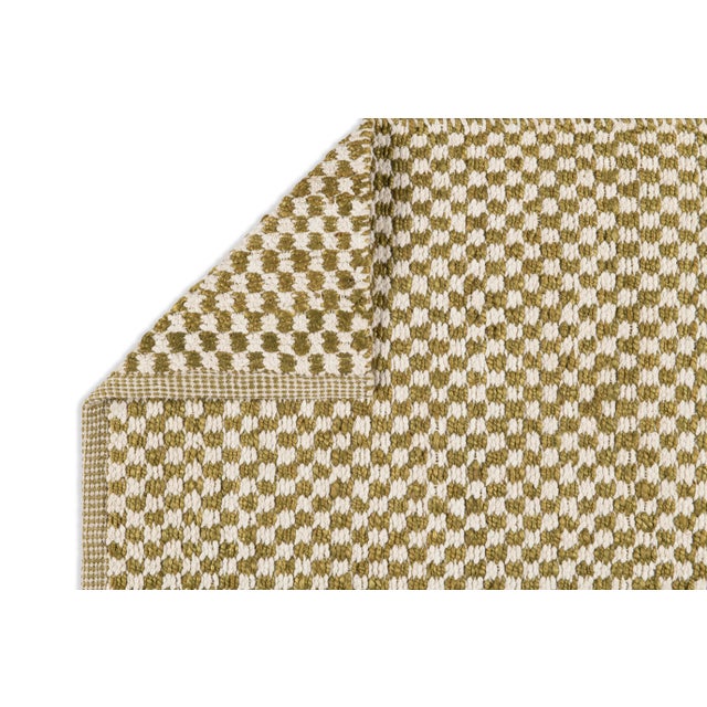 Part & Parcel Goods Textured Check Runner, 2’6”x12’, Moss and Eggshell For Sale - Image 4 of 5