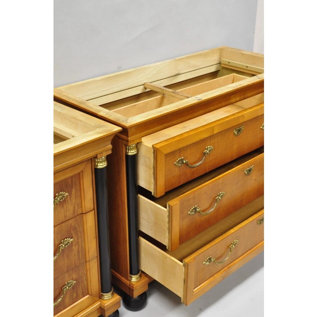 Late 20th Century Thomasville Grand Classics Empire Biedermeier Maple Bachelor Chest Dresser, Pair For Sale - Image 13 of 18