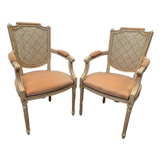 Louis XVI Style Armchairs in Patinated Beechwood, 1900s, Set of 2 For Sale