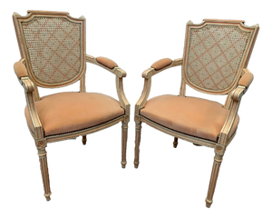 Louis XVI Style Armchairs in Patinated Beechwood, 1900s, Set of 2