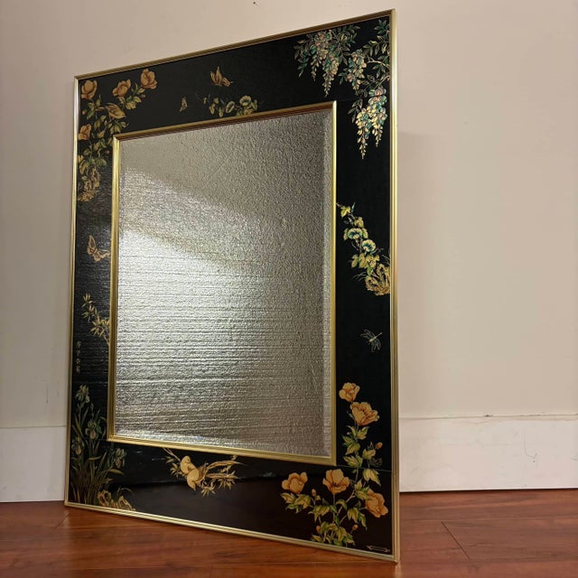 Vintage La Barge Reverse-Painted Églomisé Chinoiserie Wall Mirror For Sale - Image 11 of 12